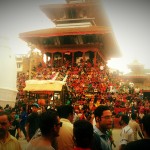 People waiting to watch indrajatra